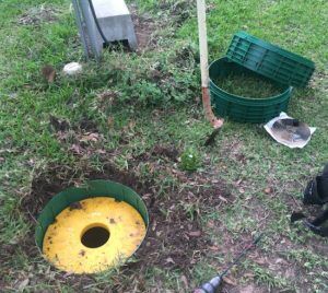 septic tank openings are buried